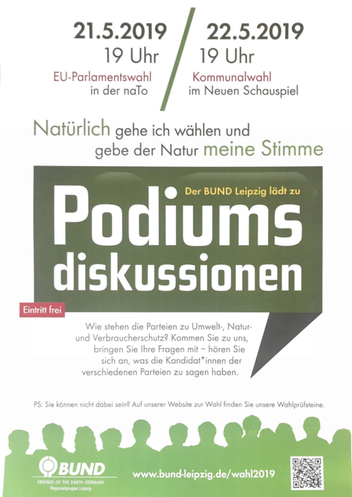 Plakat für Podiumsdiskussionen