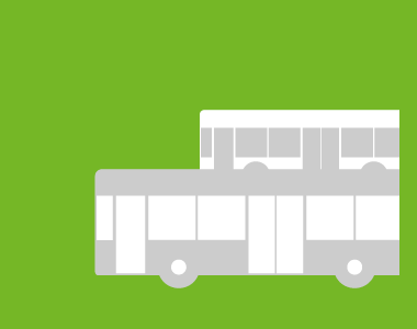 Bus Grafik vor grünem Hintergrund